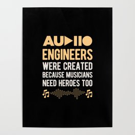 Funny Audio Engineer Poster