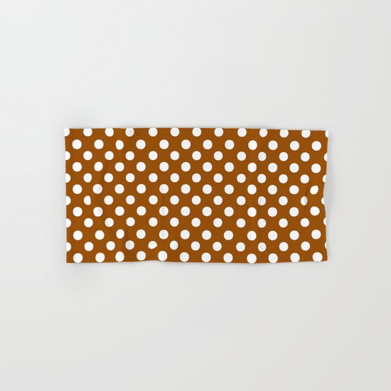 Polka Dots (White/Brown) Hand & Bath Towel