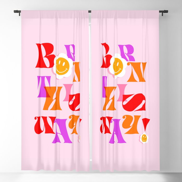 Born this way with a smile - Pink Blackout Curtain