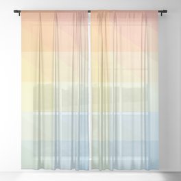 PASTEL PALLET IN RECTANGLES. Sheer Curtain