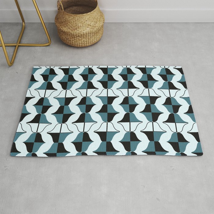 Whale Song Midcentury Modern Vintage Arcs Abstract Rug