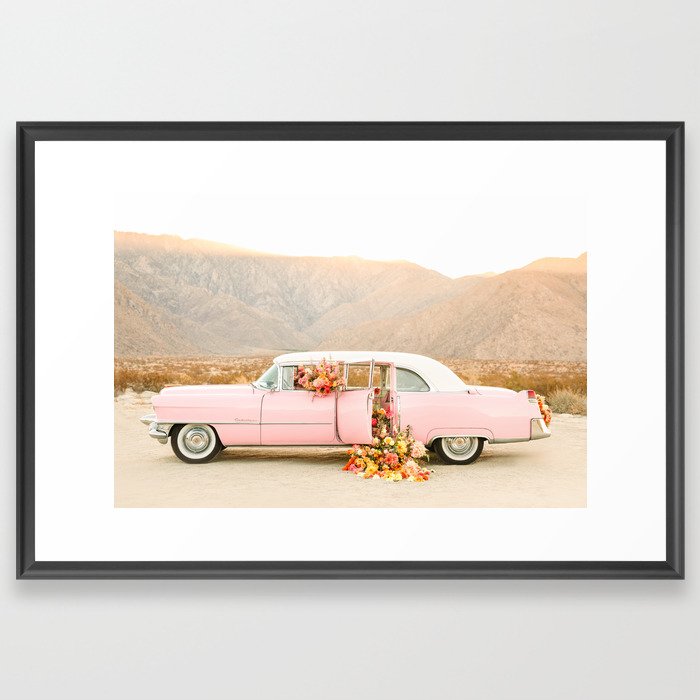Floral Classic Pink Car Framed Art Print