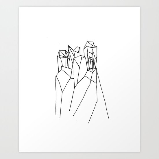 Crystal B&W Art Print