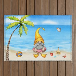 Fred the Gnome - at the Beach Outdoor Rug
