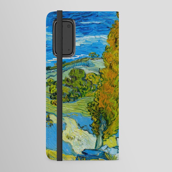 Vincent van Gogh (Dutch, 1853-1890) - Two Poplars in the Alpilles near Saint-Rémy - 1889 - Post-Impressionism - Landscape, Cloudscape - Oil on canvas - Digitally Enhanced Version - Android Wallet Case
