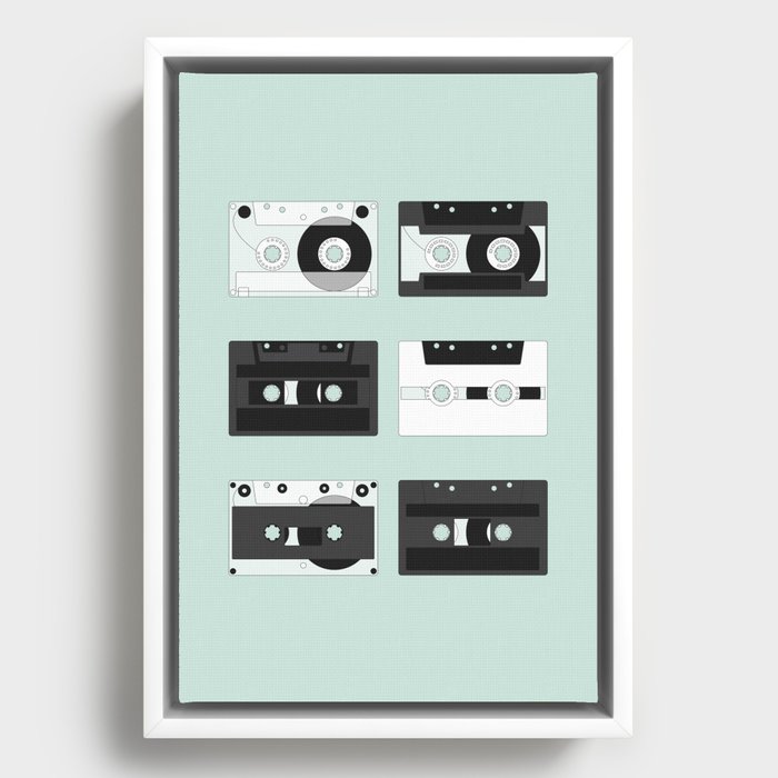 Cassette Pattern #2 Framed Canvas