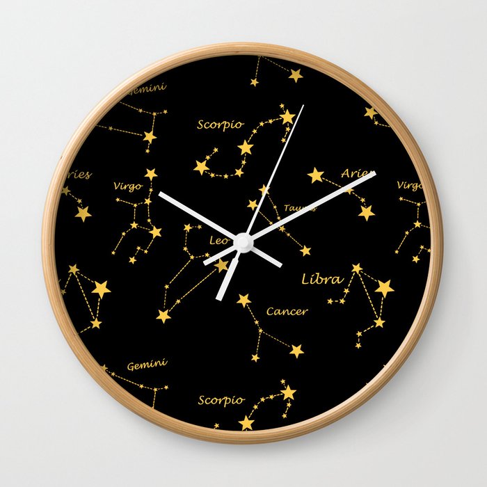 Zodiac signs,constellations,stars,astrology,astronomy,space,galaxy  Wall Clock