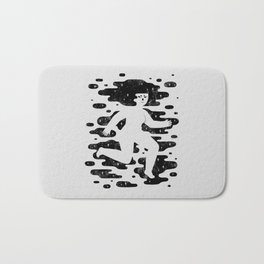 Escape to Another Dimension Bath Mat | Black and White, Curated, Illustration, Space, Sci-Fi 