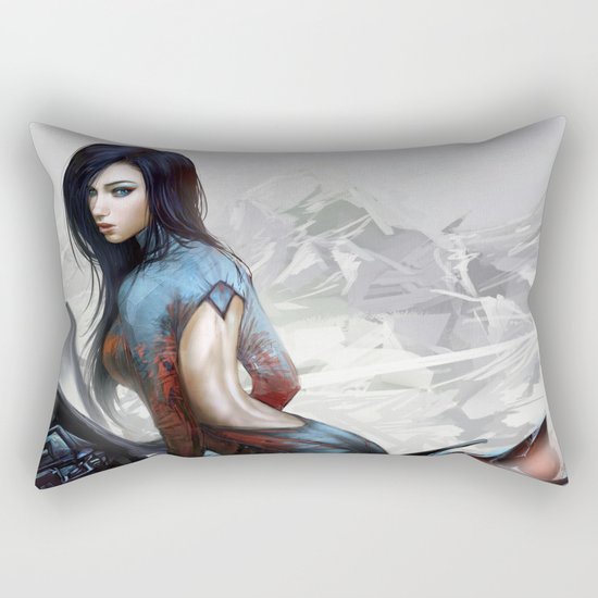 Huh... Hot girl on motorcycle Rectangular Pillow