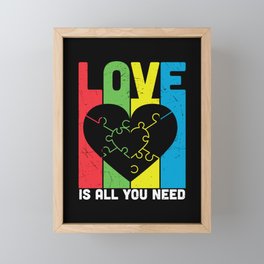 Love Is All You Need Autism Awareness Framed Mini Art Print