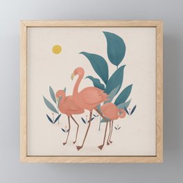 Summer Flamingos Framed Mini Art Print