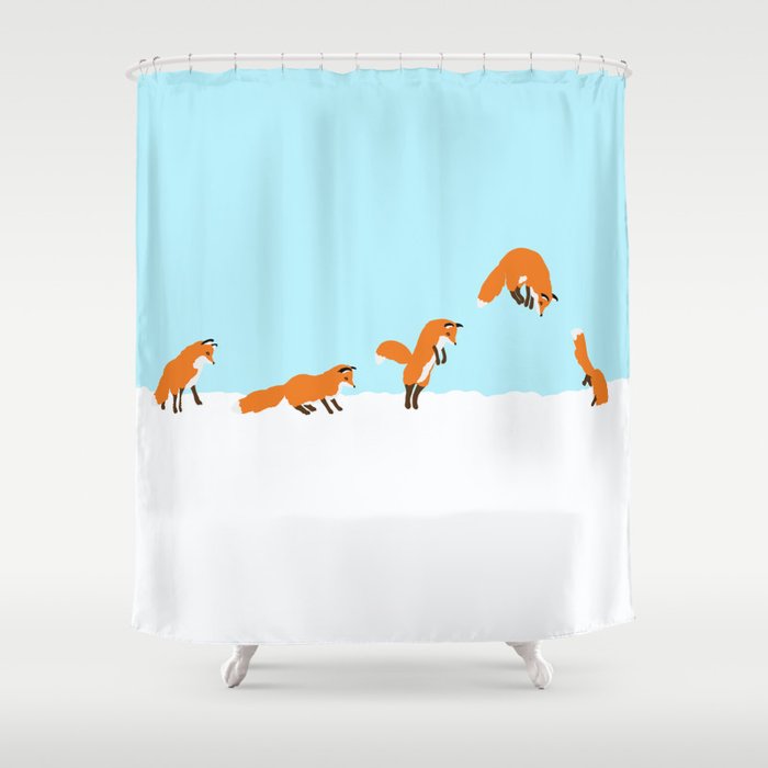 The Jumping Fox Shower Curtain By Helenasuniverse Society6 The Jumping Fox Shower Curtain