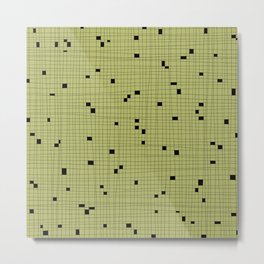 Light Green and Black Grid - Missing Pieces Metal Print