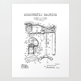 Vintage Anesthesia Gas Machine Art Print