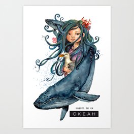 Ocean girl Art Print