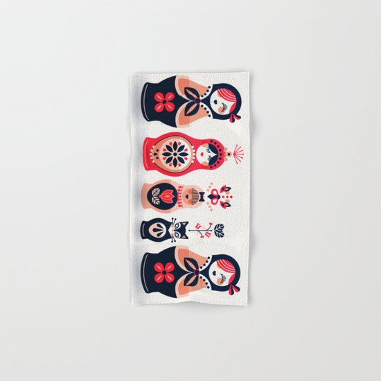 Russian Nesting Dolls – Hot Pink Hand & Bath Towel
