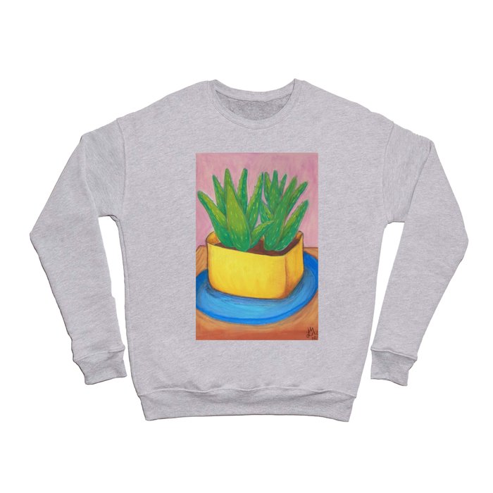 Aloe Vera in pot pastel art Crewneck Sweatshirt