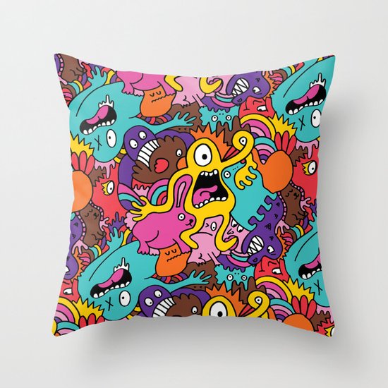 More Monsters, More Patterns Throw Pillow