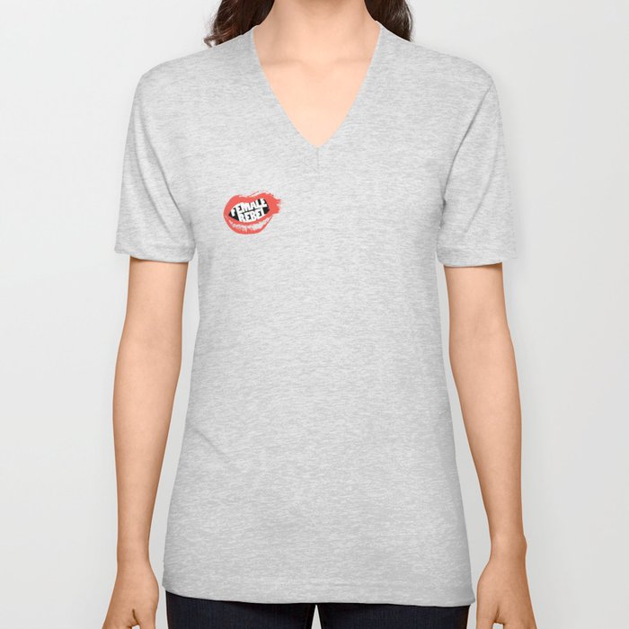 Female Rebel V Neck T Shirt
