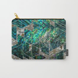 Abstract Geometric Abalone and Mother of pearl Carry-All Pouch