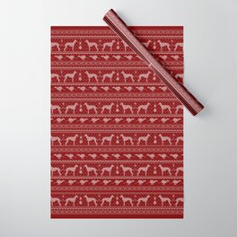 Ugly Christmas sweater | Greyhound / Whippet / Italian greyhound red Wrapping Paper