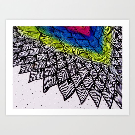 Magical feathers Art Print