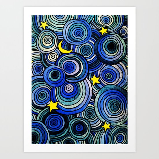 Watery Night Art Print