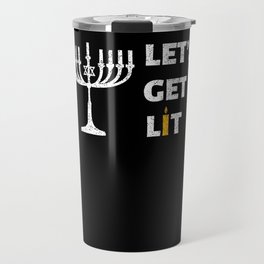 Funny Happy Hanukkah Candles Menorah Jewish Jew Travel Mug