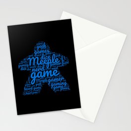 Blue Meeple Board Game Geek Word Art Stationery Card