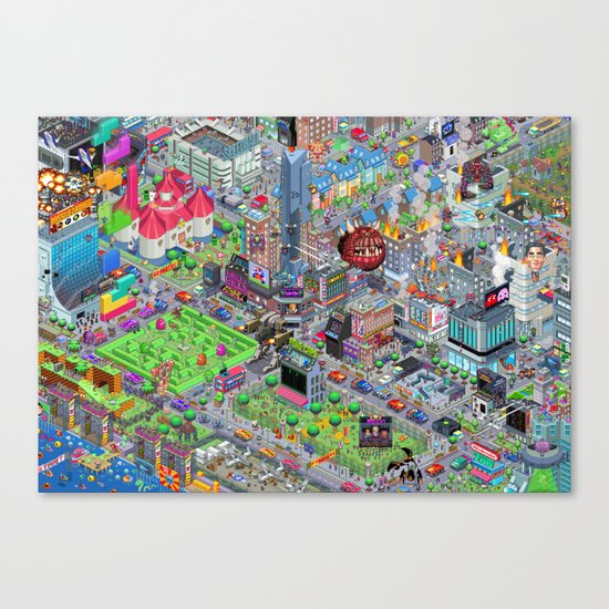 Videogame City V2.0 Canvas Print