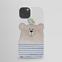 Bear and bird iPhone Case