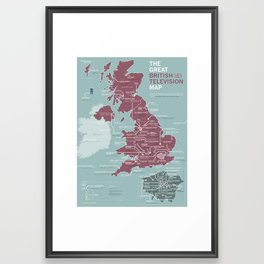 The Great British Television Map Framed Art Print