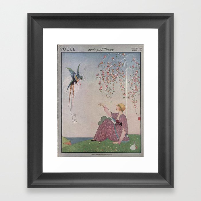 Vintage Magazine Cover - spring cherry blossom Framed Art Print