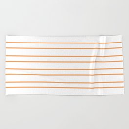 [ Thumbnail: White & Brown Colored Lines/Stripes Pattern Beach Towel ]