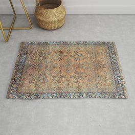 Kashan Floral Persian Carpet Print Area & Throw Rug