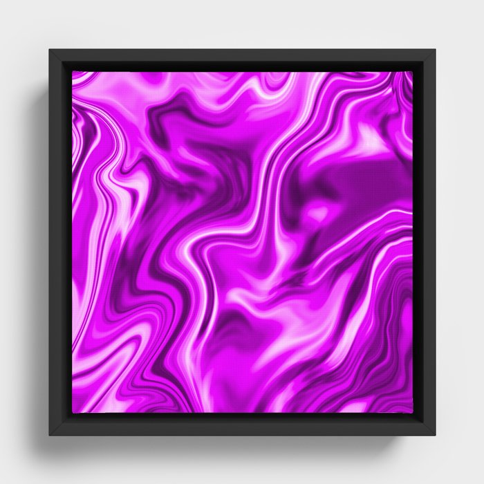 Liquid Metallic Pink Framed Canvas