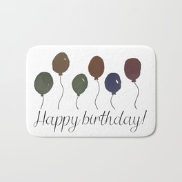 Happy Birthday Balloons Bath Mat