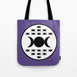 Triple Goddess Full Moon - on Ultra Violet Tote Bag