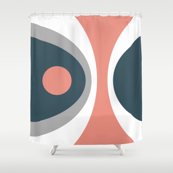 Colorful geometric composition - pink Shower Curtain