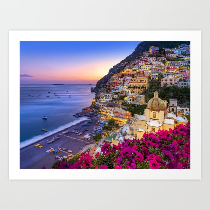 Positano Amalfi Coast Art Print By Susannekremershop Society6