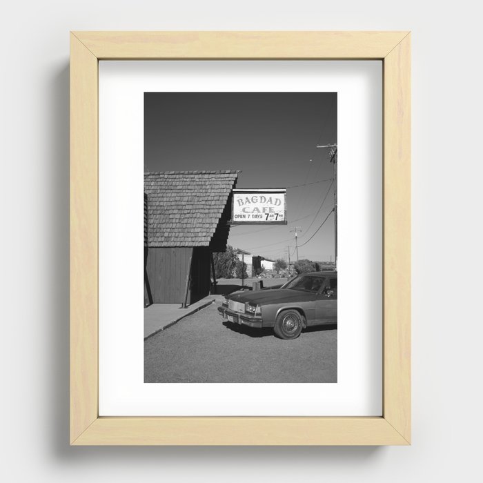 Route 66 - Bagdad Cafe 2012 #2 BW Recessed Framed Print