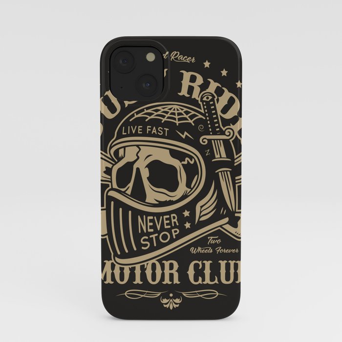 Motorcycle Club Helmet Illustration iPhone Case