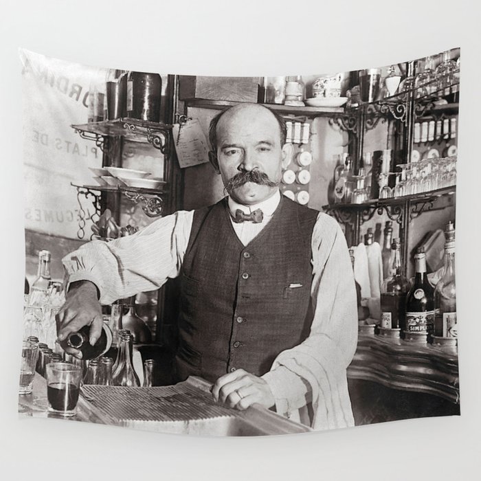 Speakeasy Bartender circa 1910 Wall Tapestry