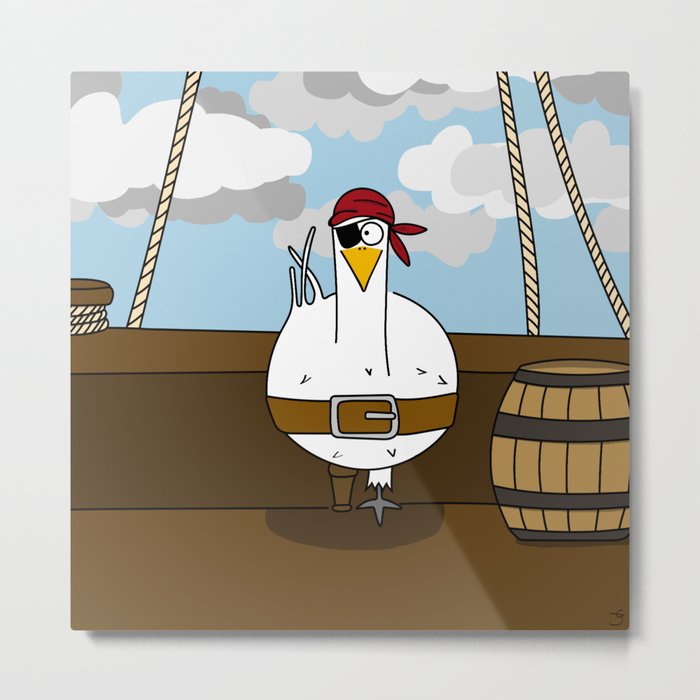 Eglantine la poule (the hen) disguised as a pirate. Metal Print
