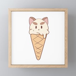 Ice cream puppycat Framed Mini Art Print