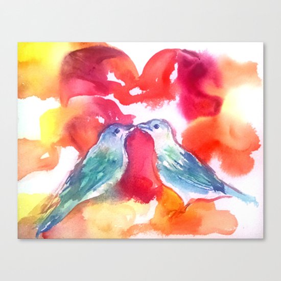 Lovebirds Canvas Print