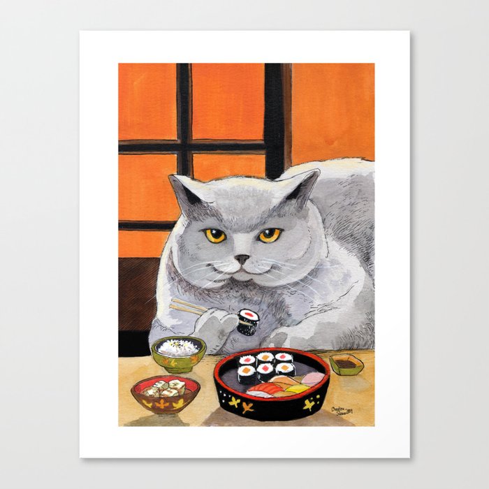 Sushi Cat- Big Fred  Canvas Print