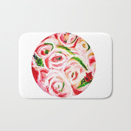 Roses Are Pink Bath Mat