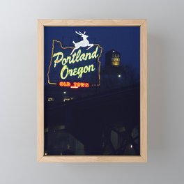 Portland Oregon Old Town Framed Mini Art Print | Color, Portland, Photo, Digital, Sign, Oregon, Neon, Signs, Neonsign, Oldtown 