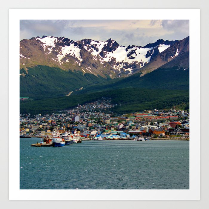 Argentina Photography - Archipelago Surrounded By Tall Majestic Mountains Art Print